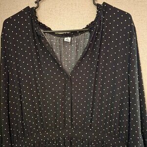 XL Old Navy Black & White Polka Dot Skater Dress